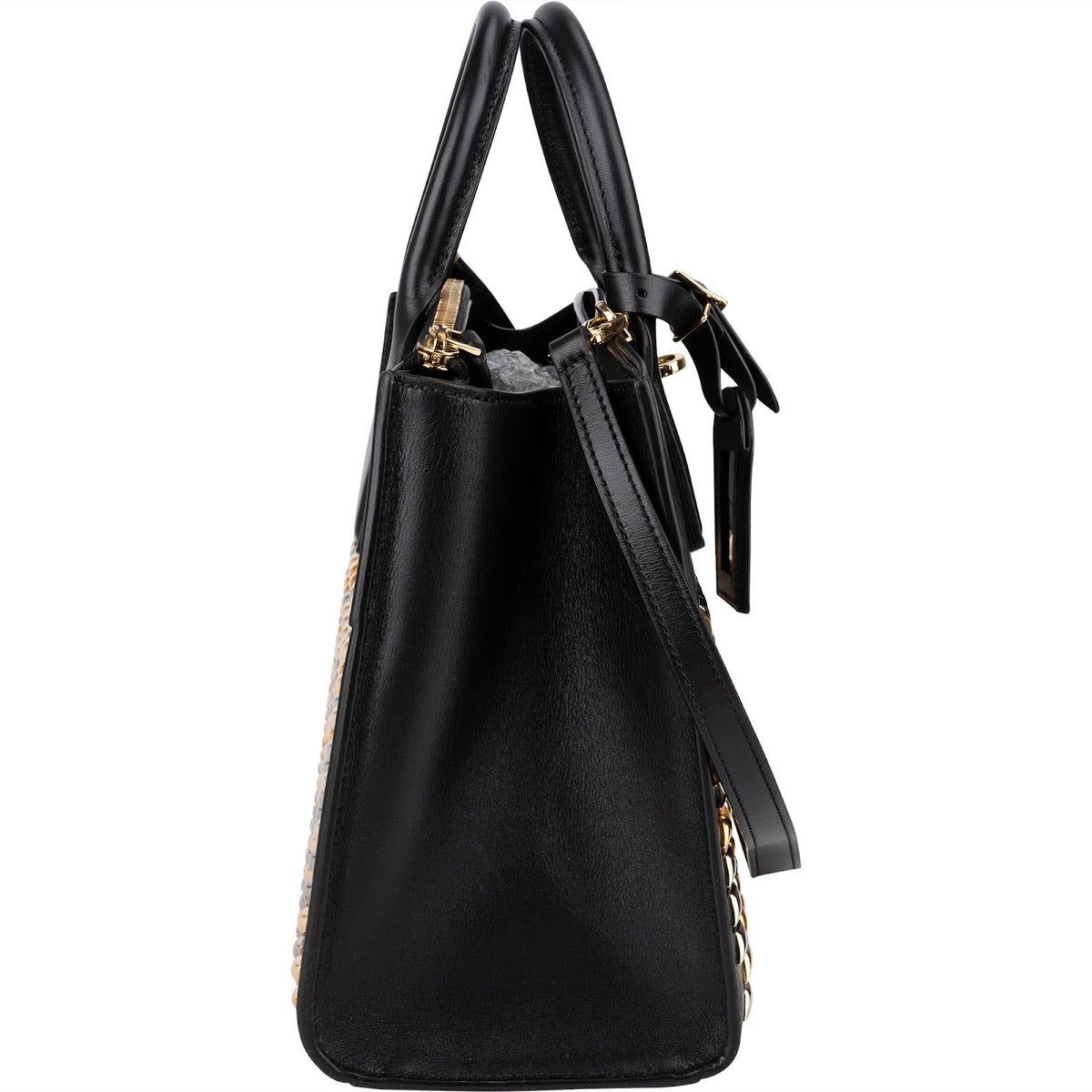 Louis Vuitton City Steamer PM mit Nieten aus schwarzem Leder – Ansicht 4