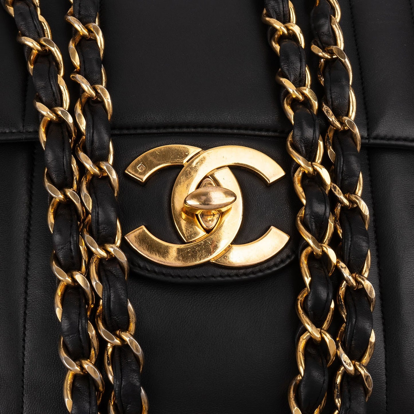 Chanel Vertical Quilted Lambskin 24K Gold Jumbo Single Flap Crossbody Bag