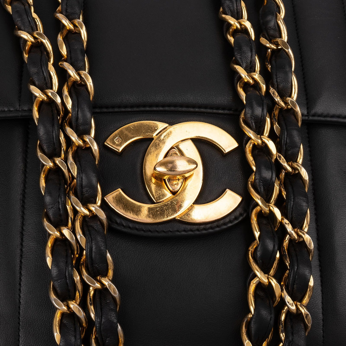 Chanel Vertical Quilted Lambskin 24K Gold Jumbo Single Flap Crossbody Bag