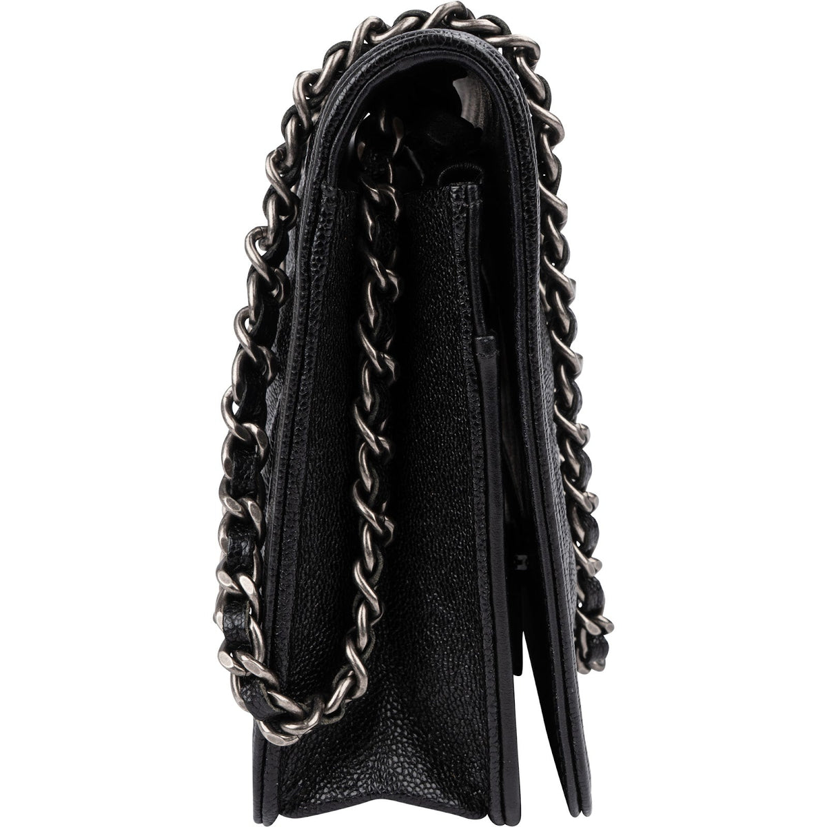 Chanel Quilted Caviar Leather Small Boy Wallet On Chain Crossbody Bag