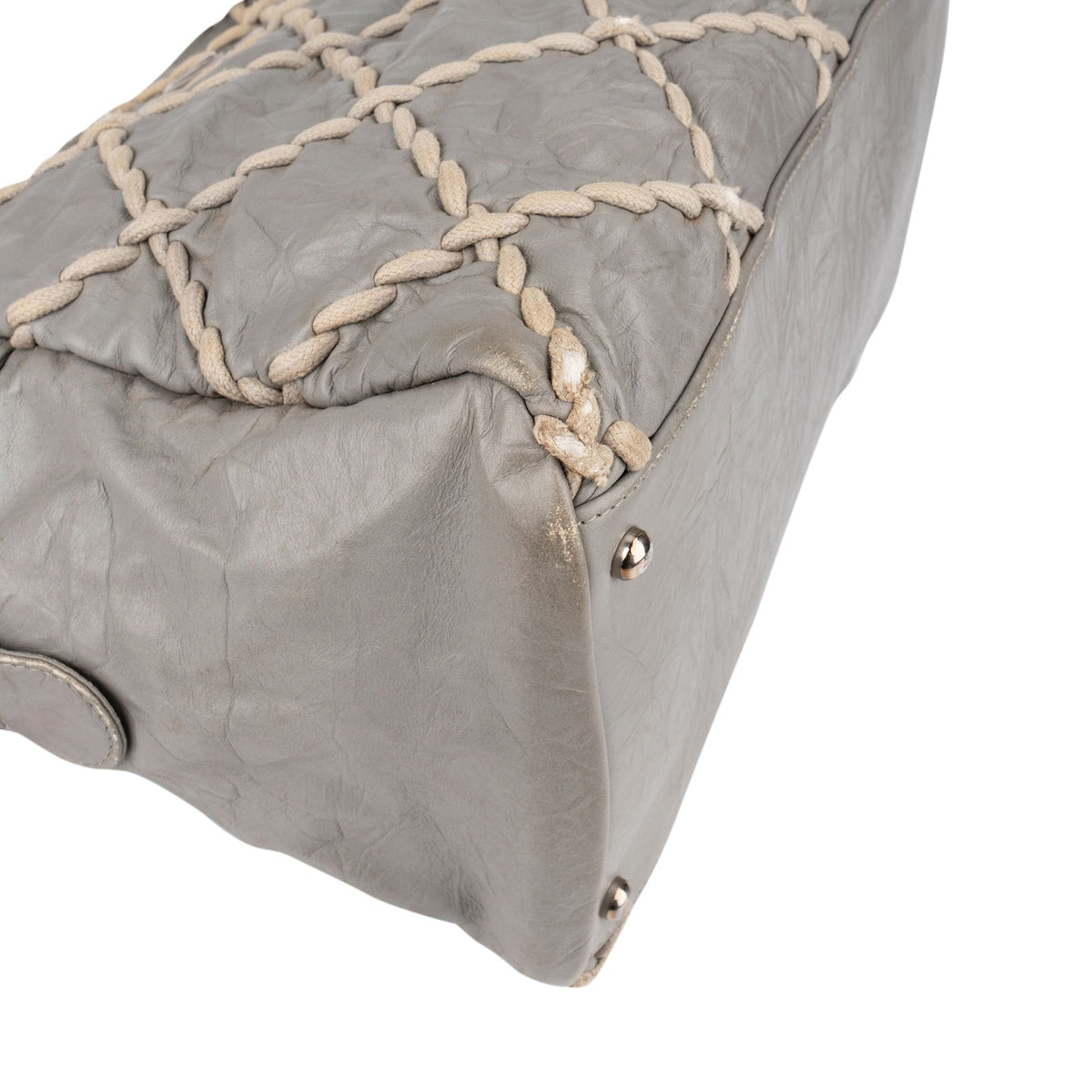 Chanel Crinkled Leather Braided Bowler Shoulder Bag