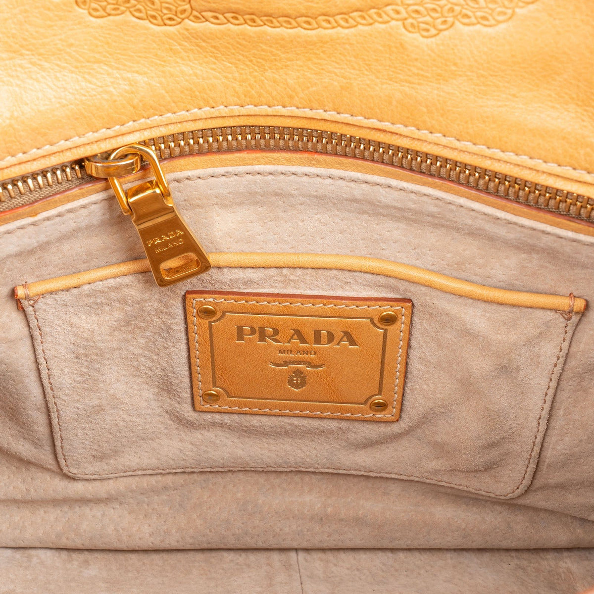 Prada Small Coffer aus gestreiftem Canvas – Ansicht 9