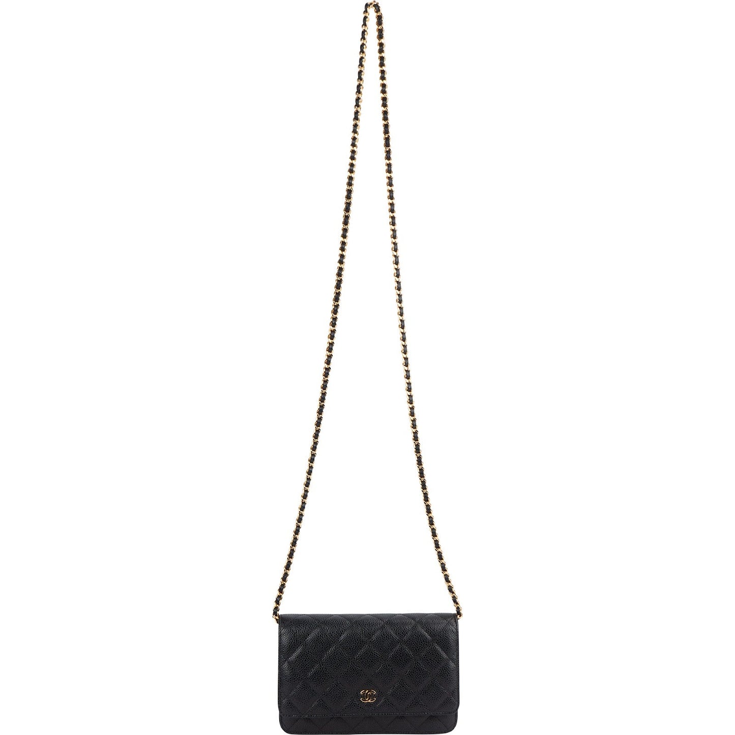 Chanel Quilted Caviar Leather Wallet on Chain Crossbody Bag