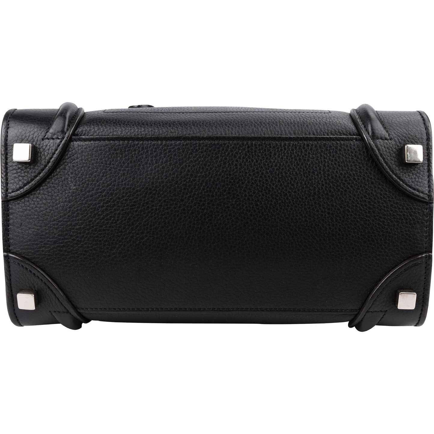 Céline Black Grained Leather Luggage Handbag