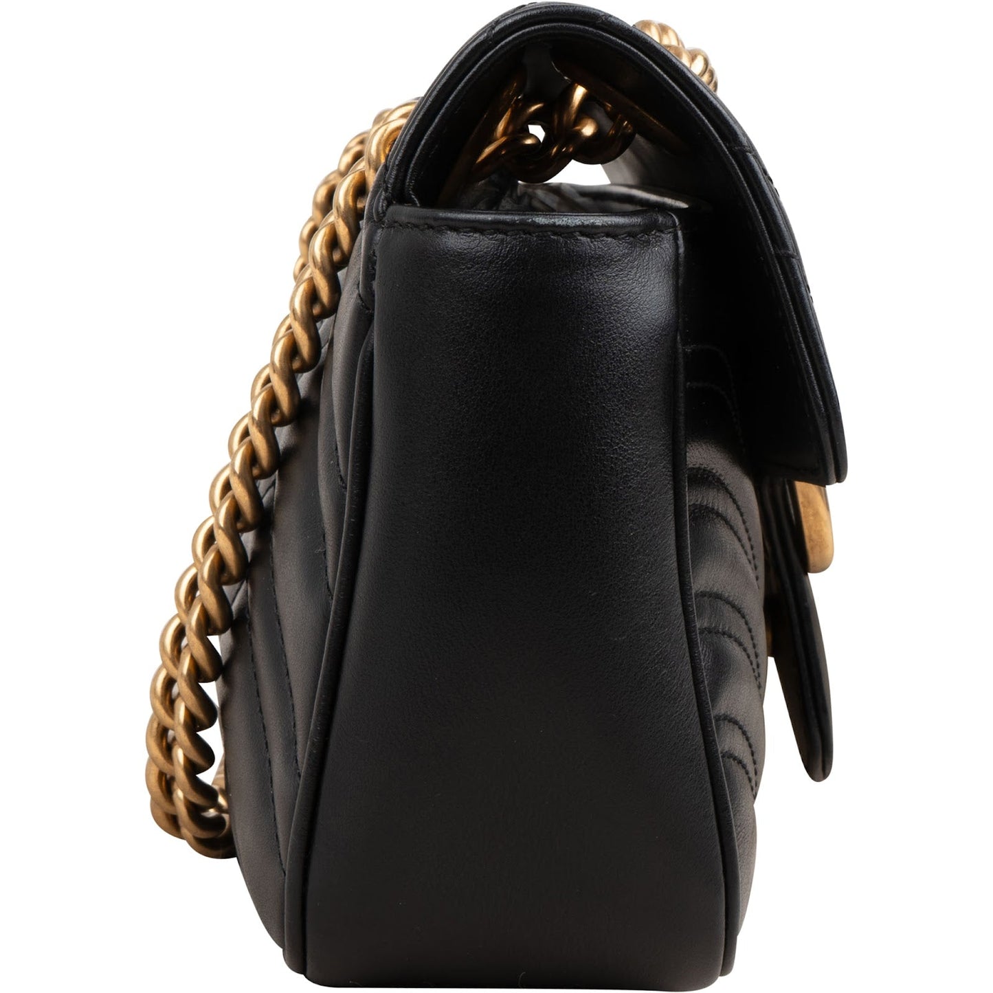 Gucci Red Leather GG Marmont Flap Crossbody Bag
