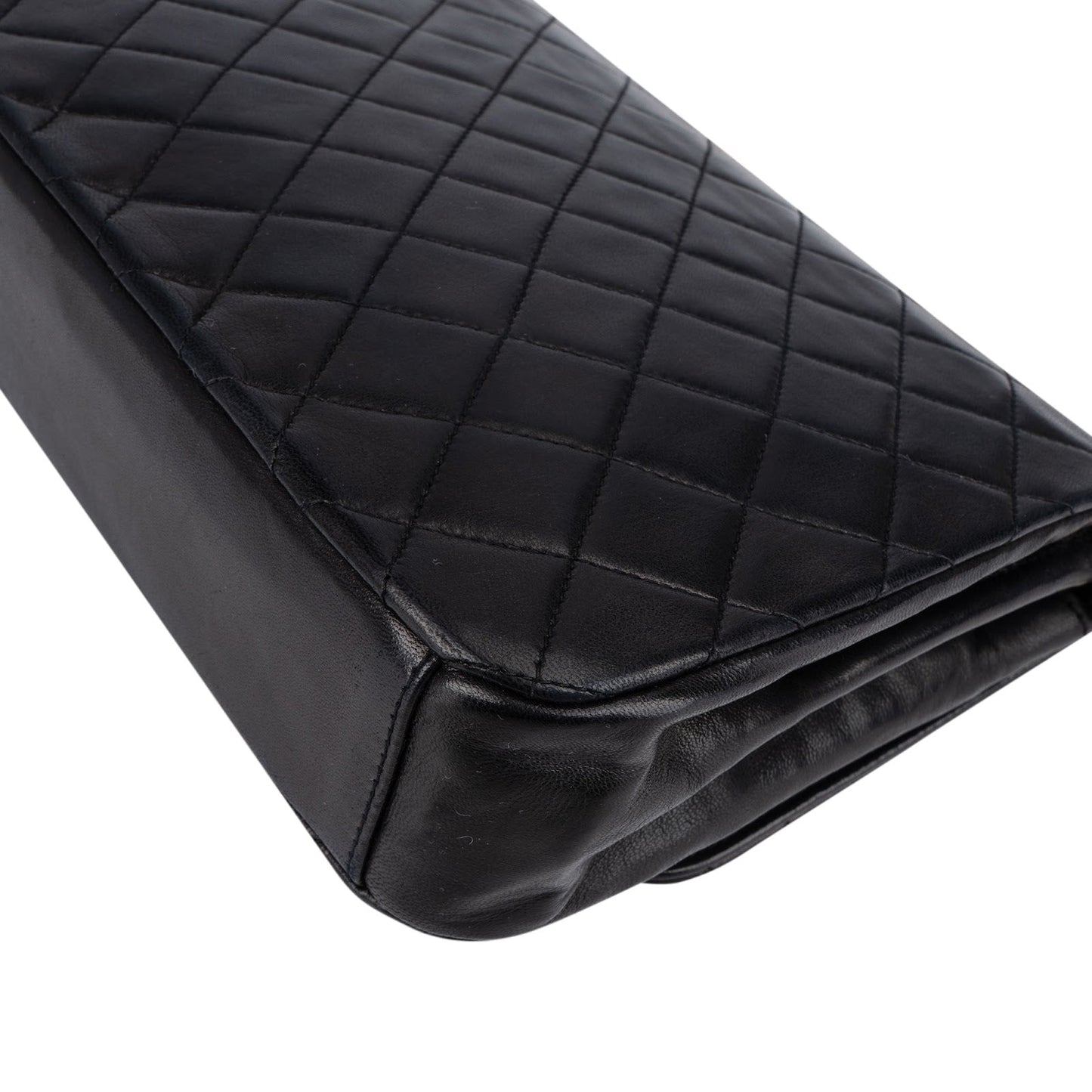 Chanel Quilted Lambskin 24K Gold Single Flap Crossbody Bag