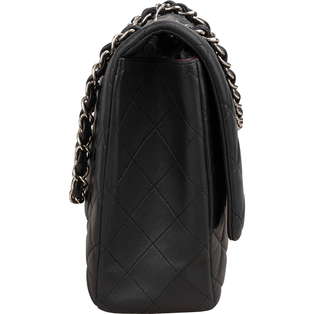 Chanel Quilted Lambskin Palladium Maxi Single Flap Crossbody Bag