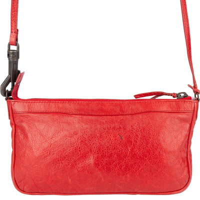 Balenciaga Red Leather Mini City Crossbody Bag