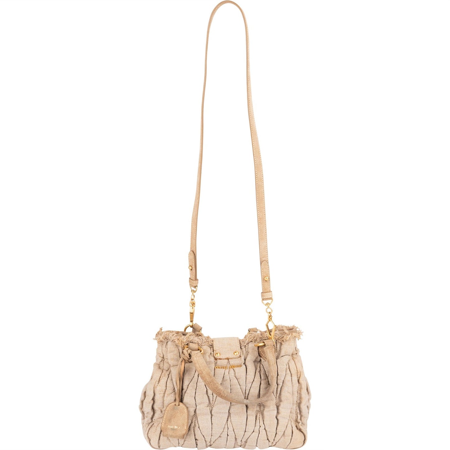 Miu Miu Quilted Fabric City Handbag