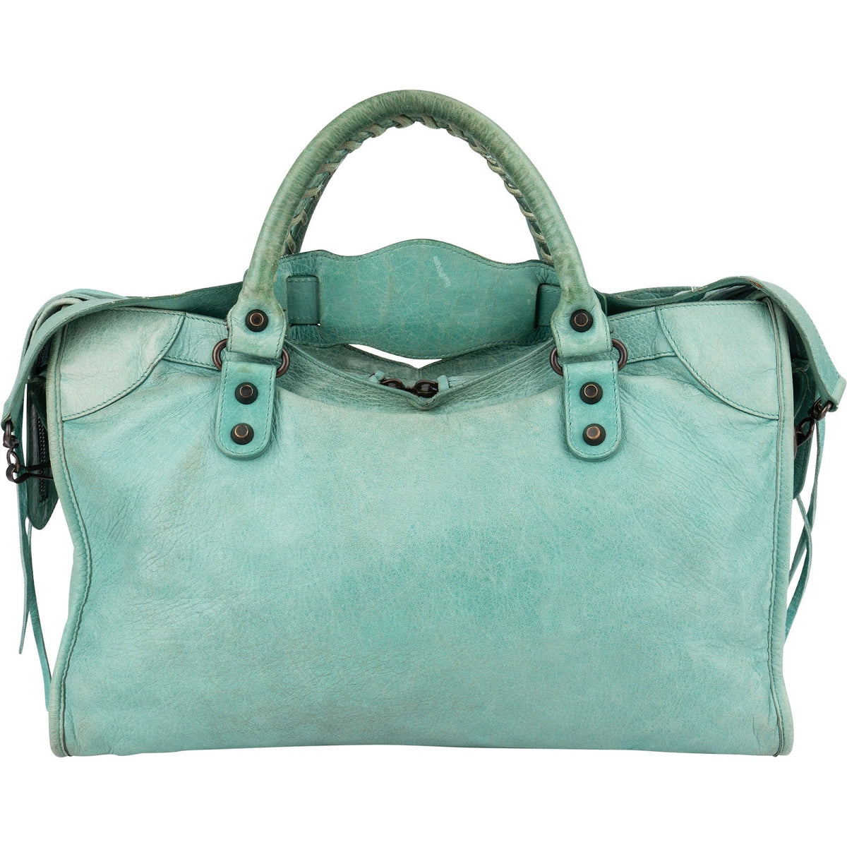 Balenciaga Light Green Leather Classic City Handbag