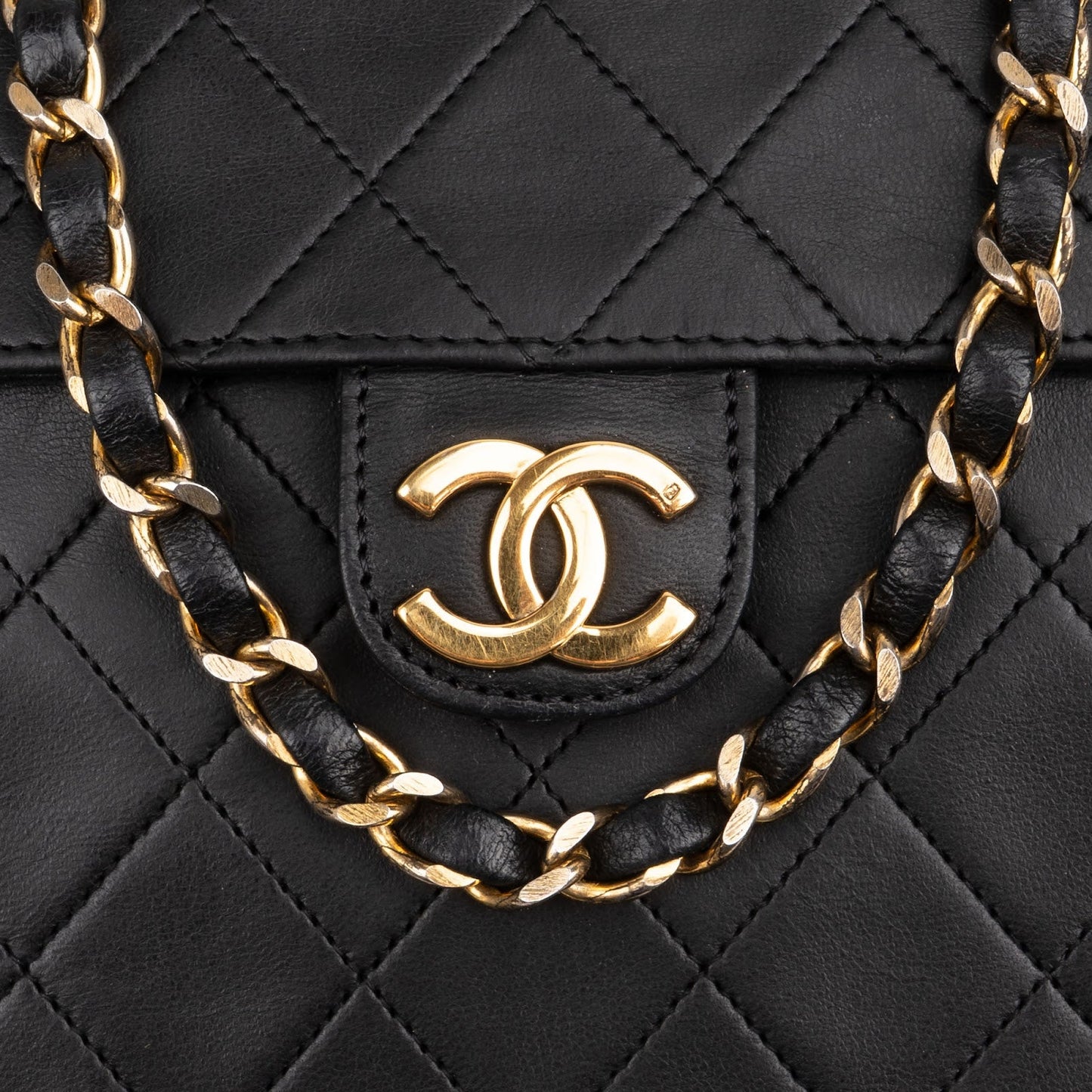 Chanel Quilted Lambskin 24K Gold Single Flap Shoulder Bag