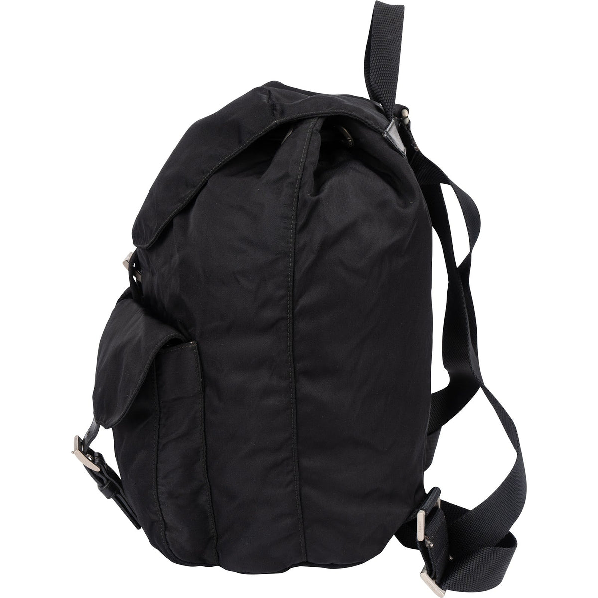 Prada Black Nylon Triangle Backpack