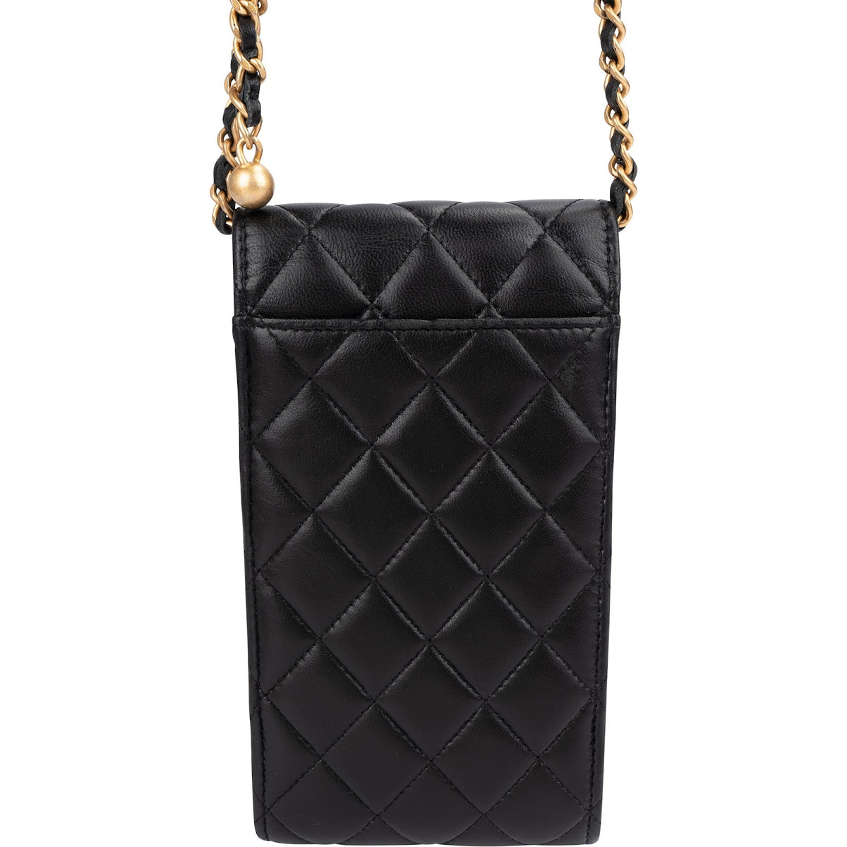 Chanel Quilted Lambskin Phone Holder Chain Crossbody Bag