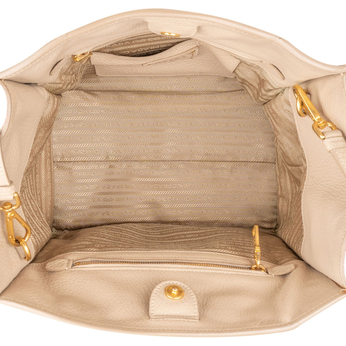 Prada Twin Pocket Shopper aus Vitello-Daino-Leder – Ansicht 10