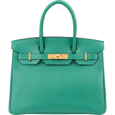 Hermès Vert Vertigo Epsom Leather Gold Birkin 30 Handbag