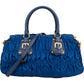 Prada Blue Tessuto Gaufre Satchel Handbag