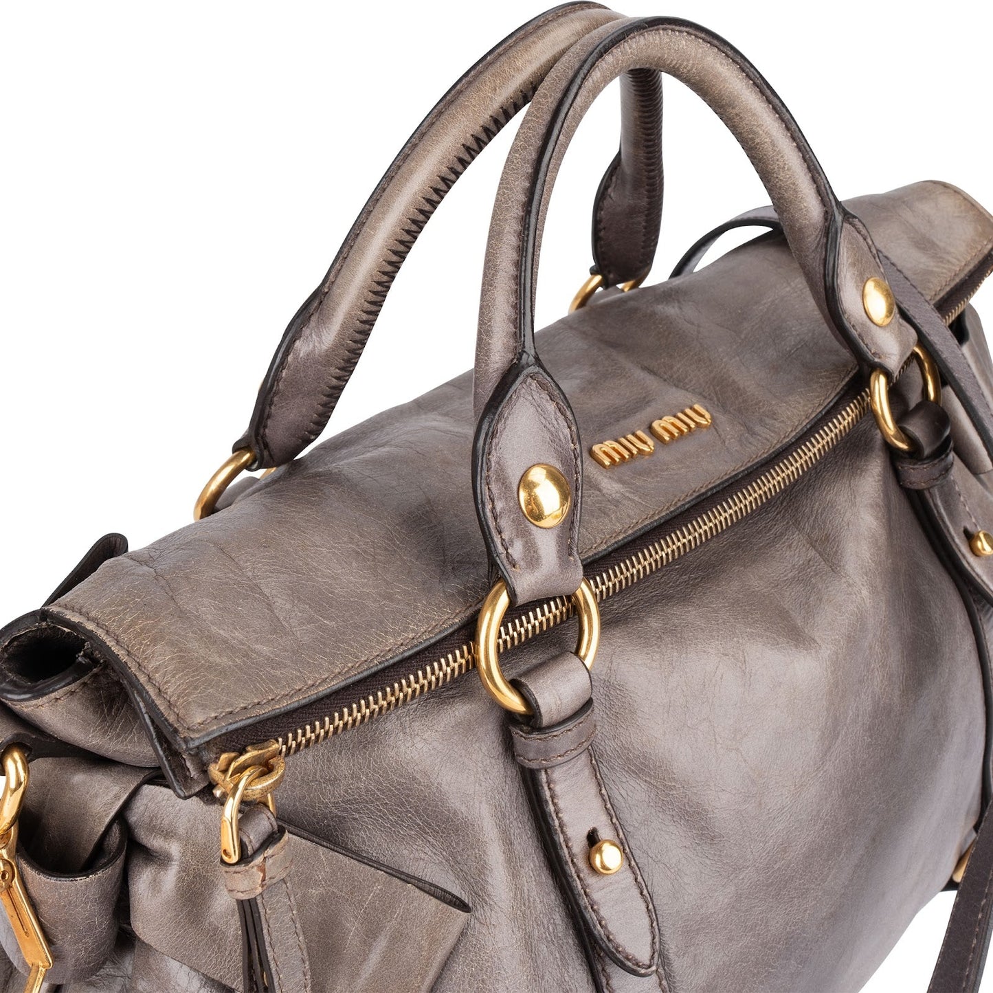 Miu Miu Vitello Lux Leather City Handbag