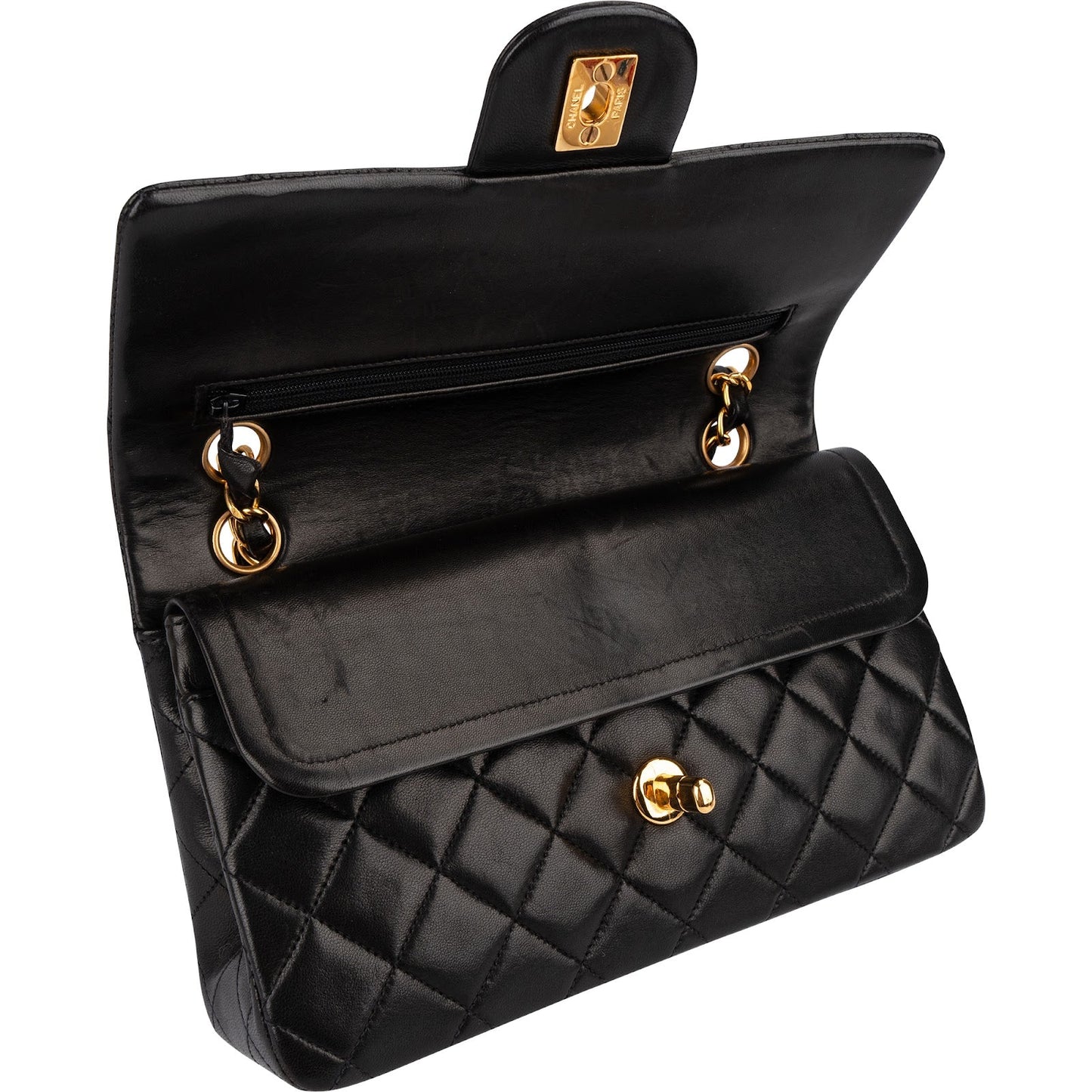 Chanel Quilted Lambskin 24K Small Double Flap Shoulder Bag