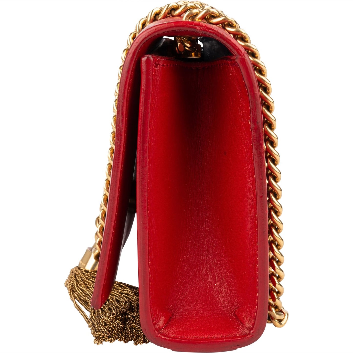 Saint Laurent Red Leather Kate Chain Crossbody Bag