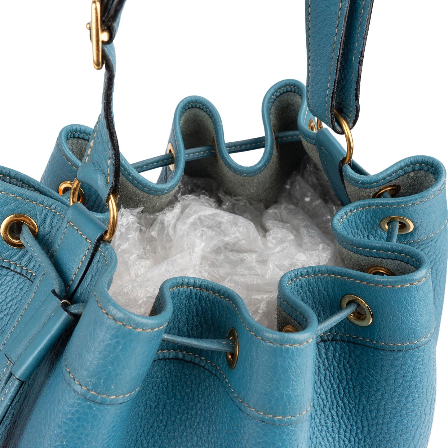 Hermès Blue Jean Togo Leather Market Bucket Shoulder Bag
