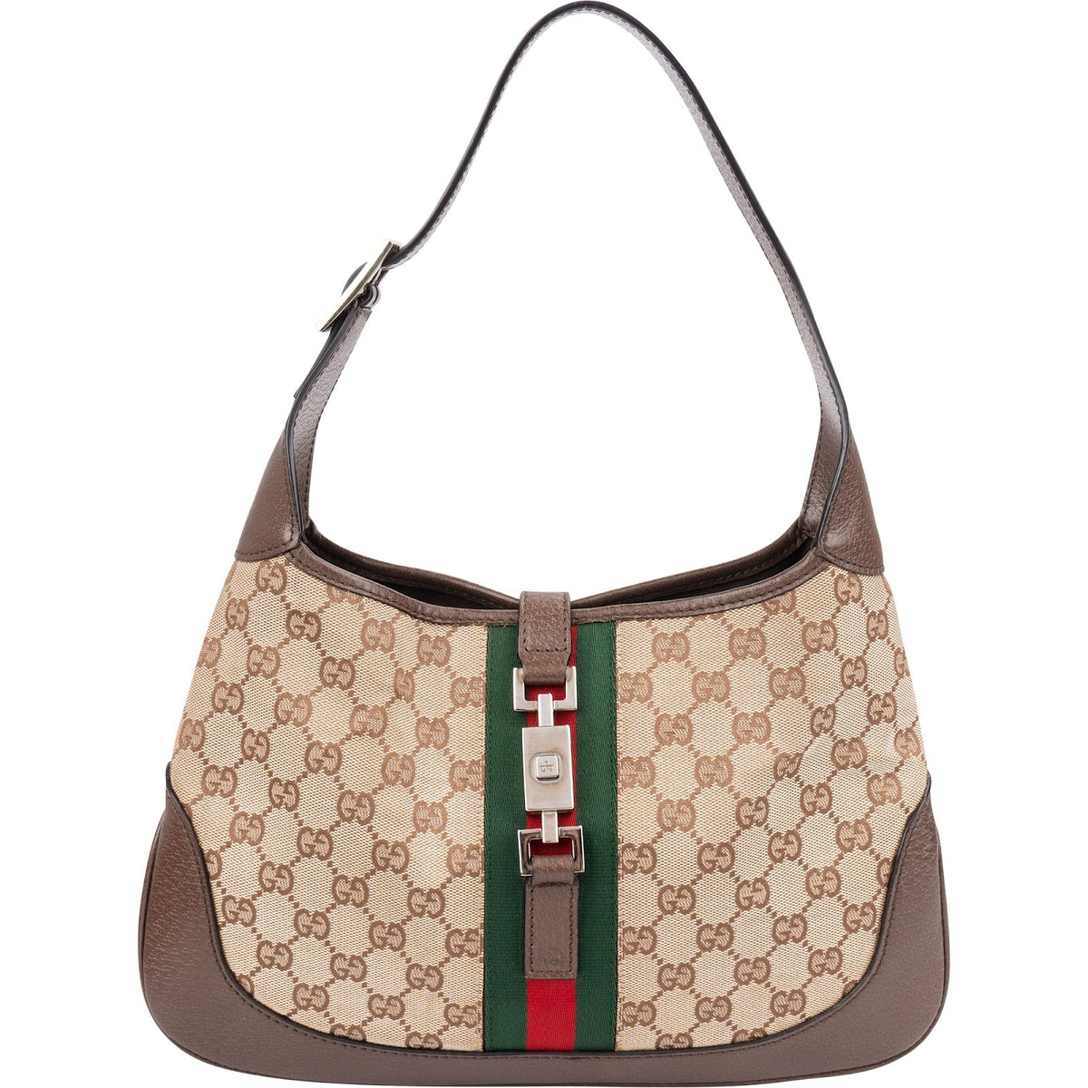 Gucci Monogram GG Canvas Jackie O Web Shoulder Bag New Model