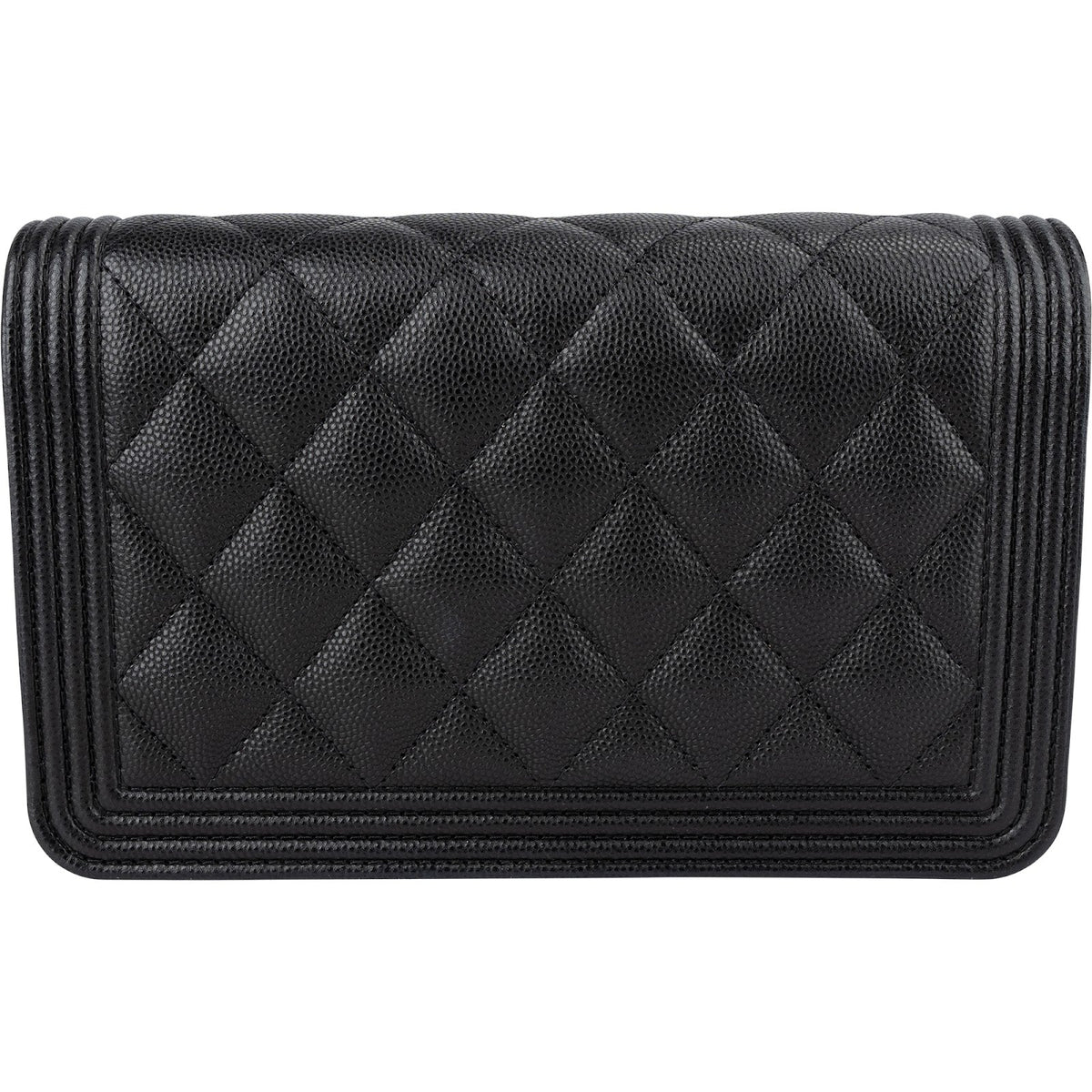 Chanel Quilted Caviar Leather Boy Wallet On Chain Crossbody Bag
