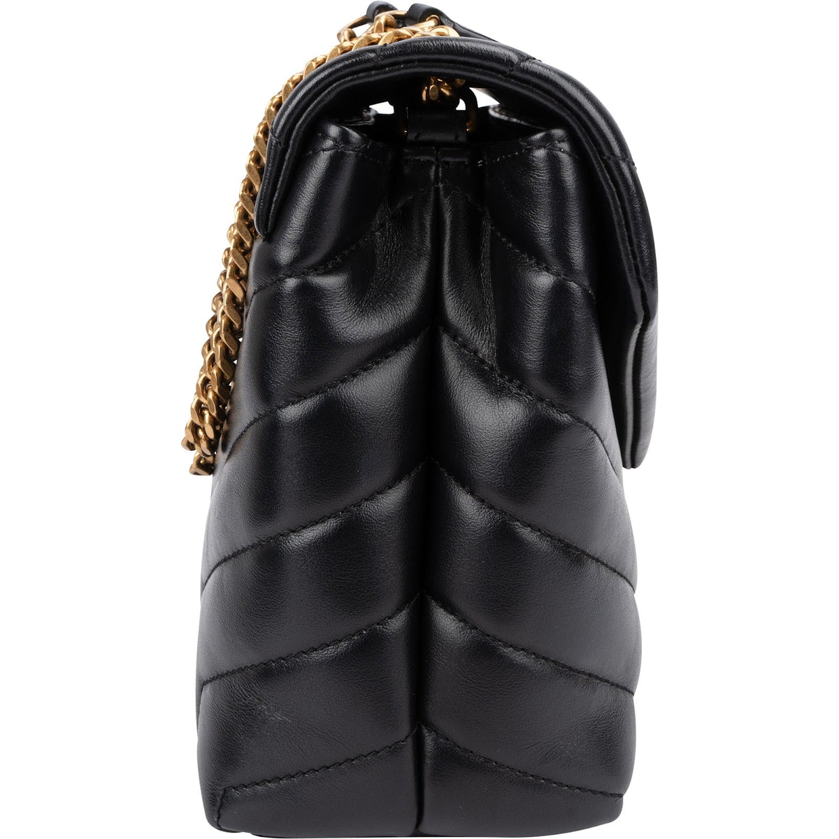 Saint Laurent Small Loulou aus gestepptem Kalbsleder – Ansicht 3