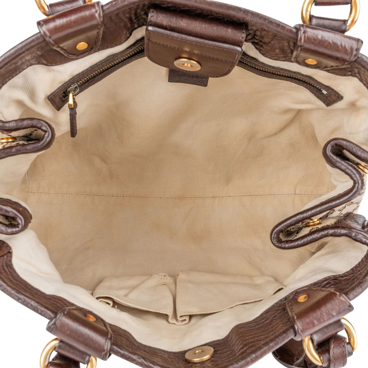 Gucci Monogram GG Canvas Leather Running Handbag