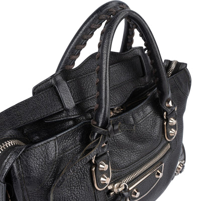 Balenciaga Black Leather Mini City Handbag