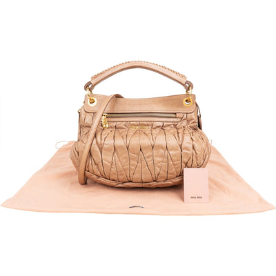 Miu Miu Matelassé Vitello Lux Leather City Coffer Handbag