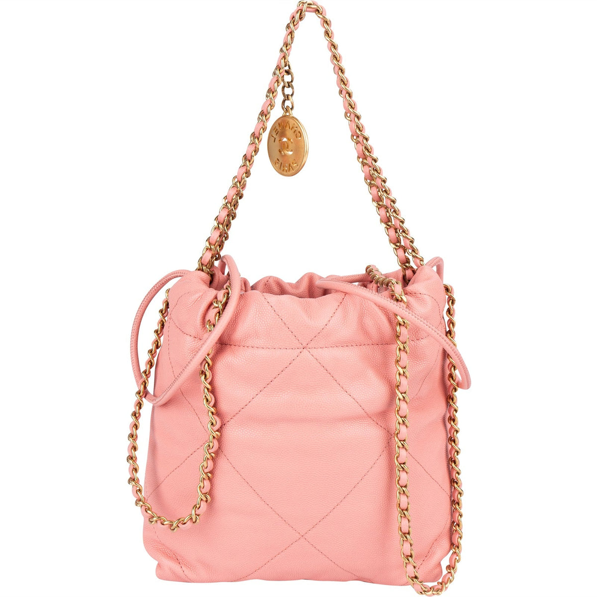 Chanel 22 Caviar Leather Small Drawstring Bag Handbag