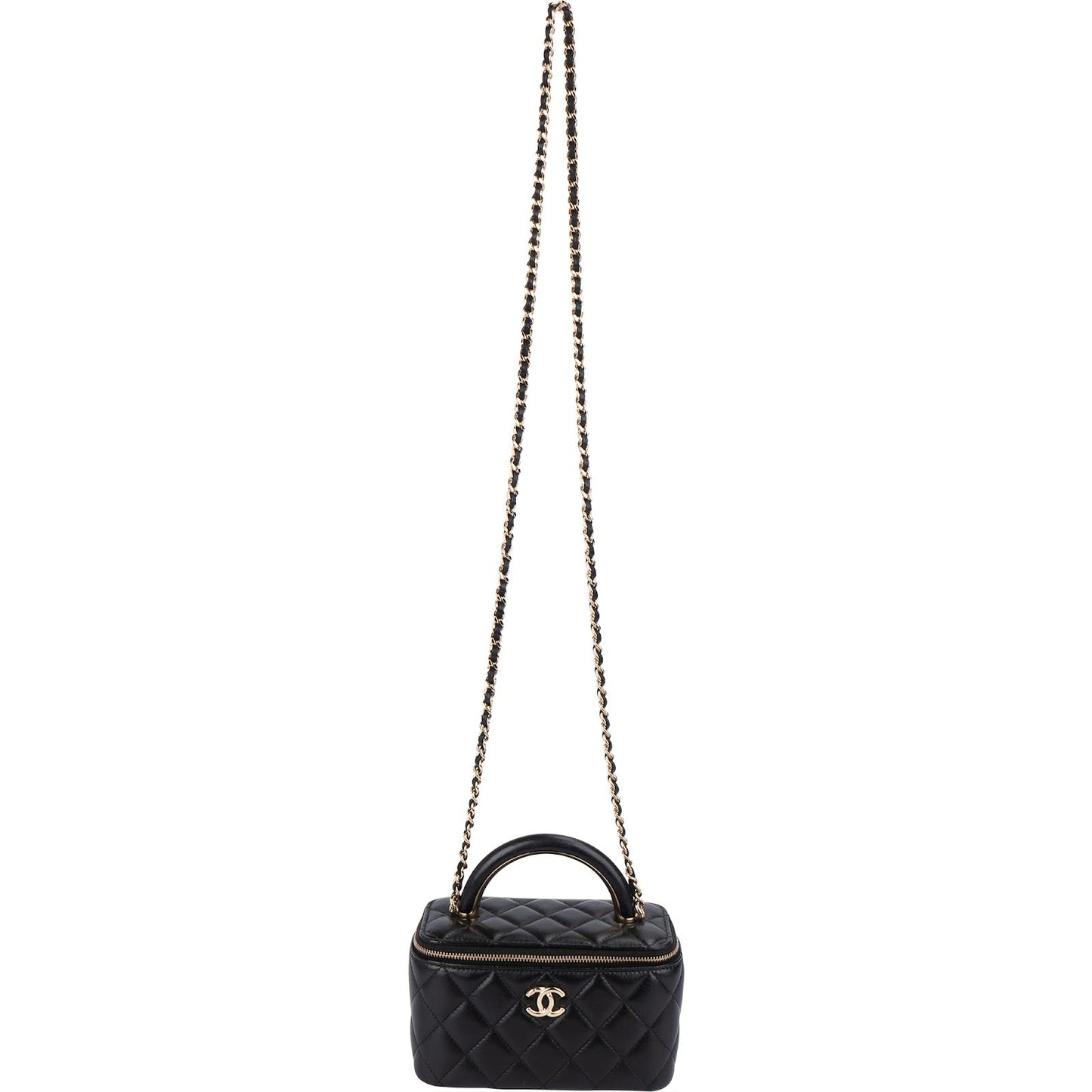 Chanel Quilted Lambskin Vanity Case Crossbody Bag