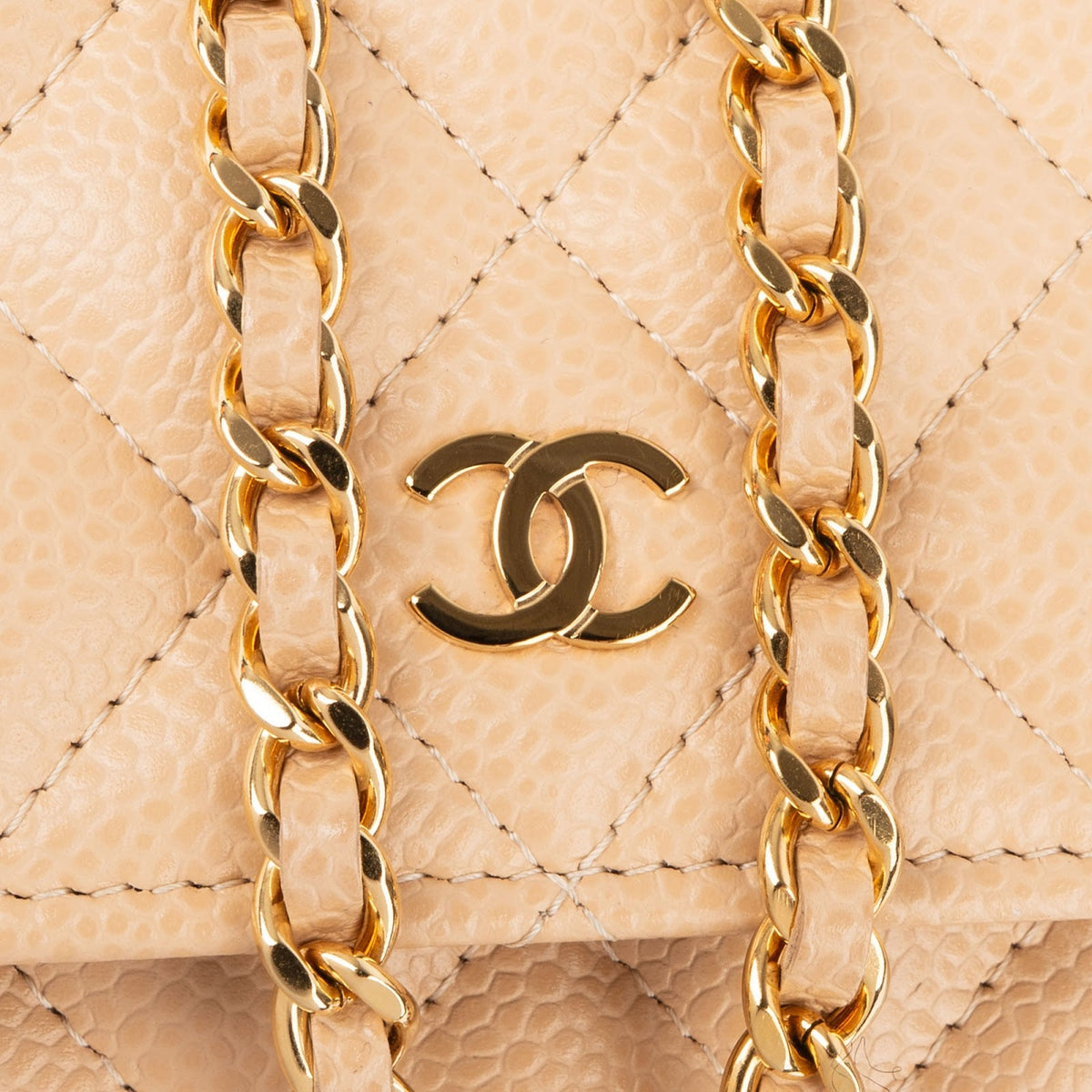 Chanel Quilted Caviar Leather Wallet On Chain Crossbody Bag
