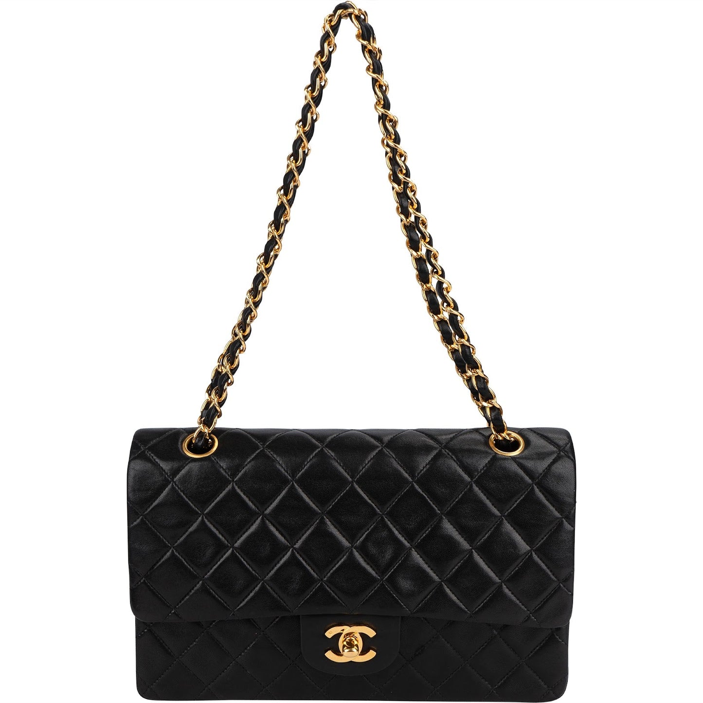 Chanel Quilted Lambskin 24K Medium Double Flap Shoulder Bag