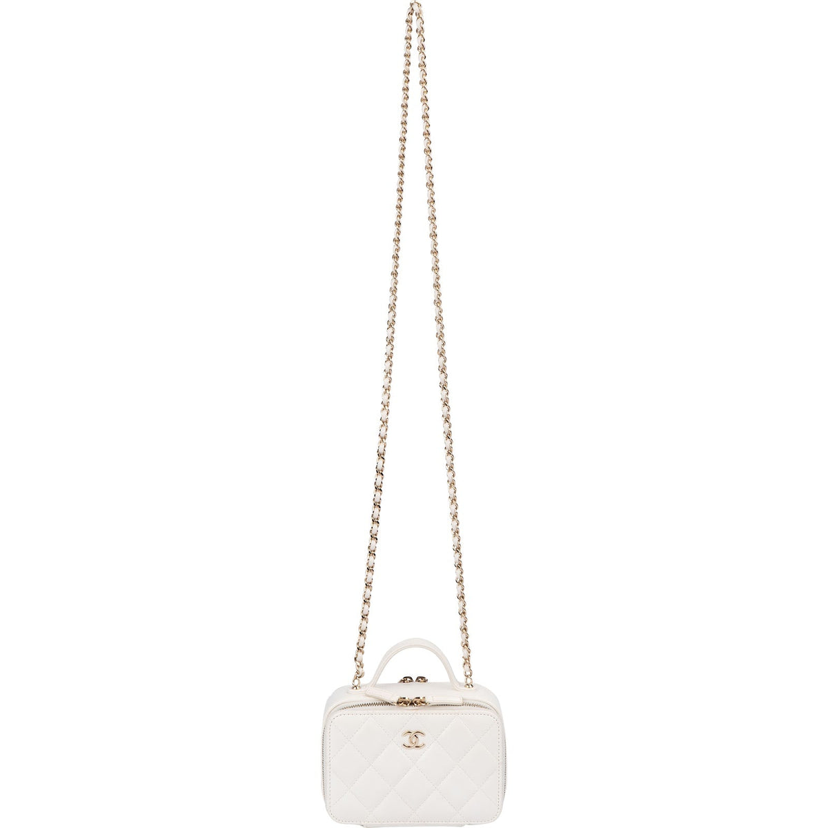 Chanel Quilted Lambskin Vanity Chain Crossbody Handbag