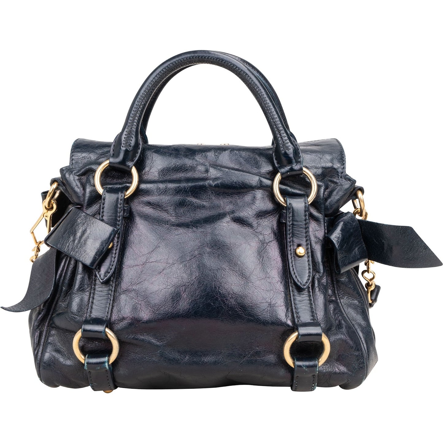 Miu Miu Vitello Lux Bow Handbag