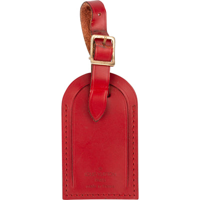 Louis Vuitton Red Leather Luggage Tag