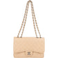 Chanel Quilted Caviar Leather Palladium Jumbo Single Flap Crossbody Bag