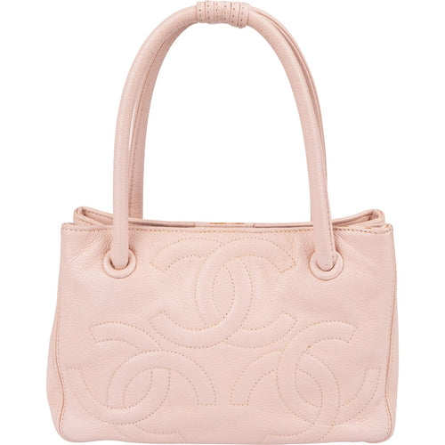 Chanel Caviar Leather Triple CC Small Tote Handbag
