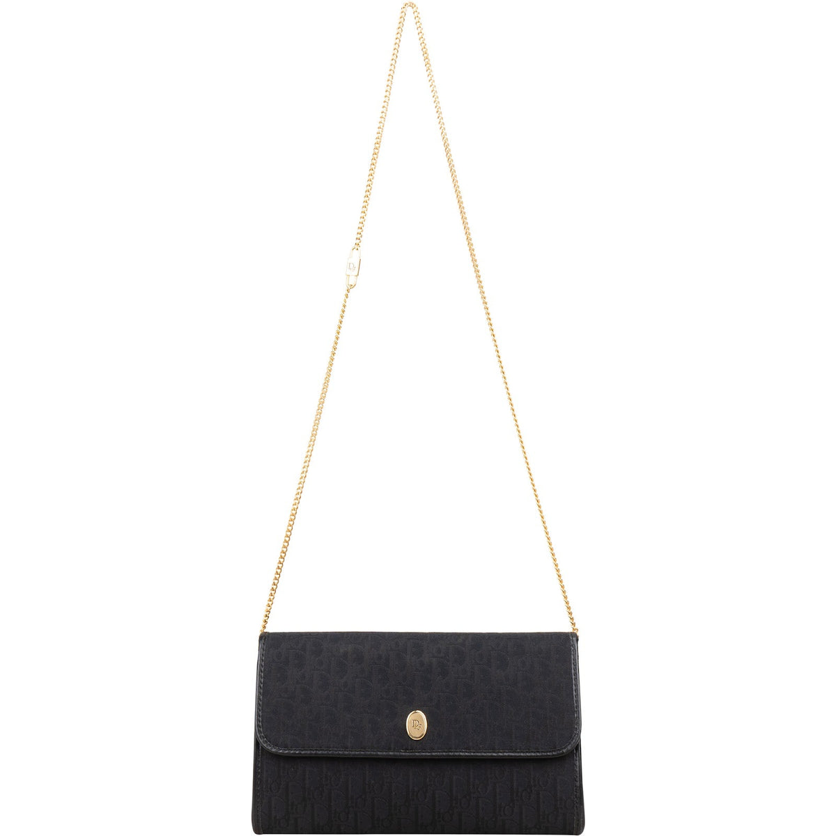 Christian Dior Monogram Oblique Canvas Vintage Chain Crossbody Bag