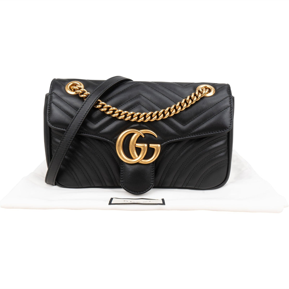 Gucci Chevron Leather GG Marmont Camera Crossbody Bag