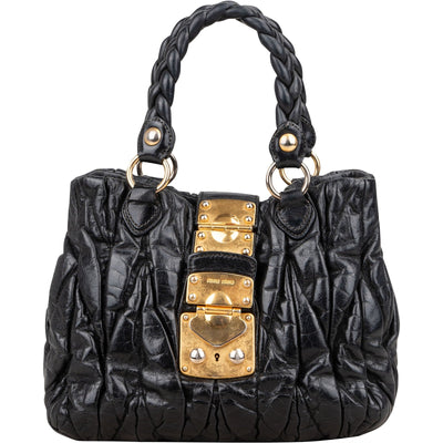 Miu Miu Quilted Leather Small City Handbag
