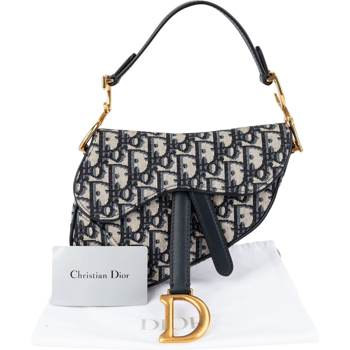 Christian Dior Oblique Trotter Monogram Canvas Small Saddle Handbag