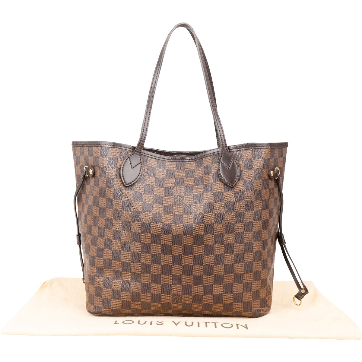 Louis Vuitton Monogram Damier Ebene Canvas Neverfull MM Shoulder Bag