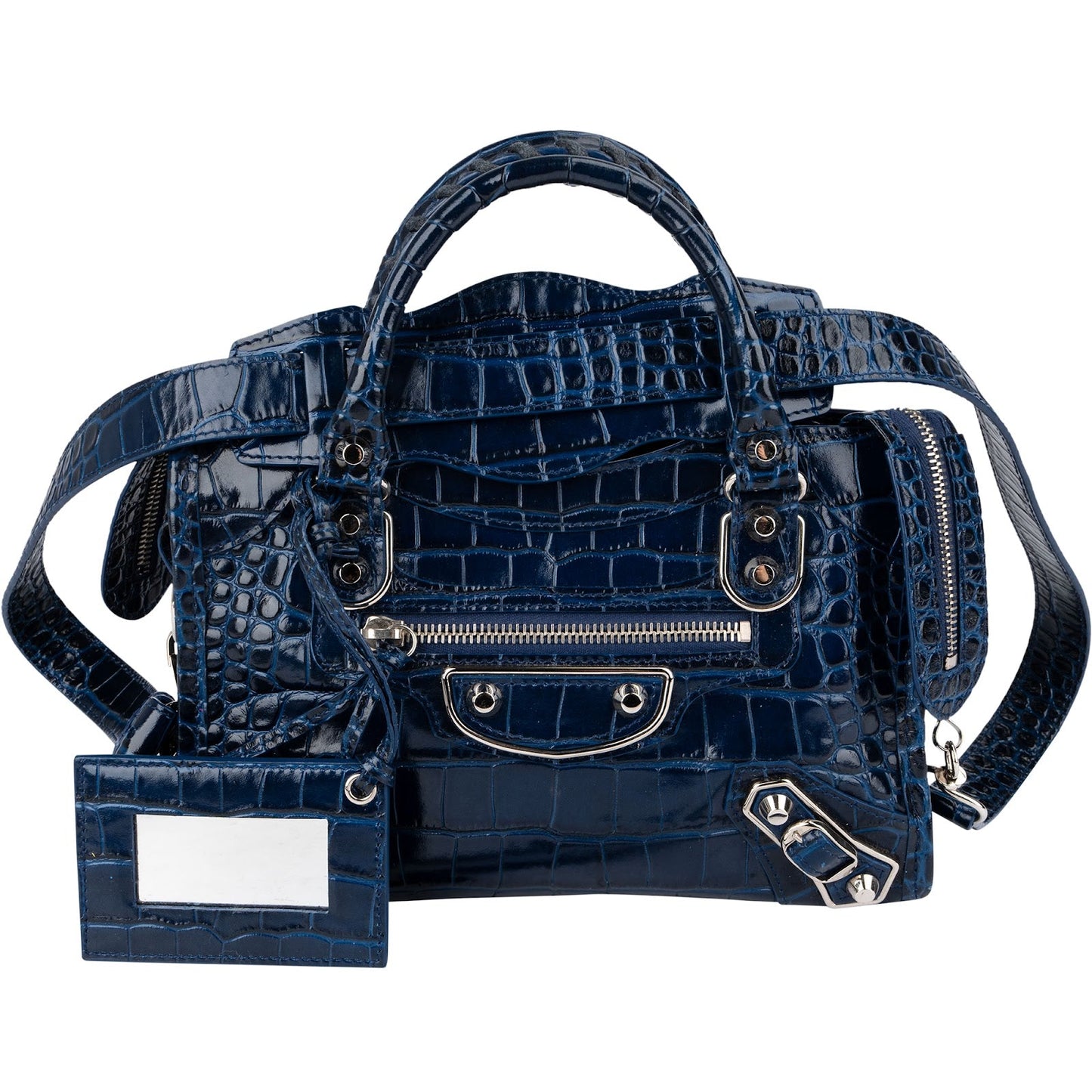 Balenciaga Croc-Embossed Leather Neo Cagole City Handbag