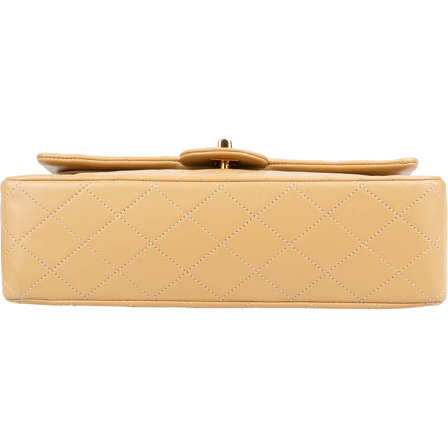 Chanel Quilted Lambskin 24K Medium Gold Double Flap Shoulder Bag