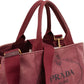 Prada Bordeaux Canvas Canapa Tote Handbag