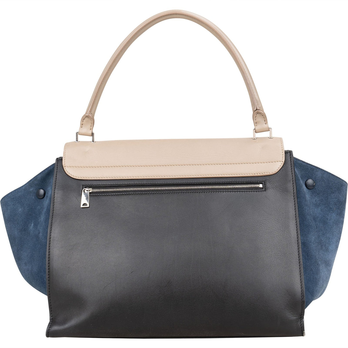 Céline Tricolor Leather and Suede Large Trapeze Handbag