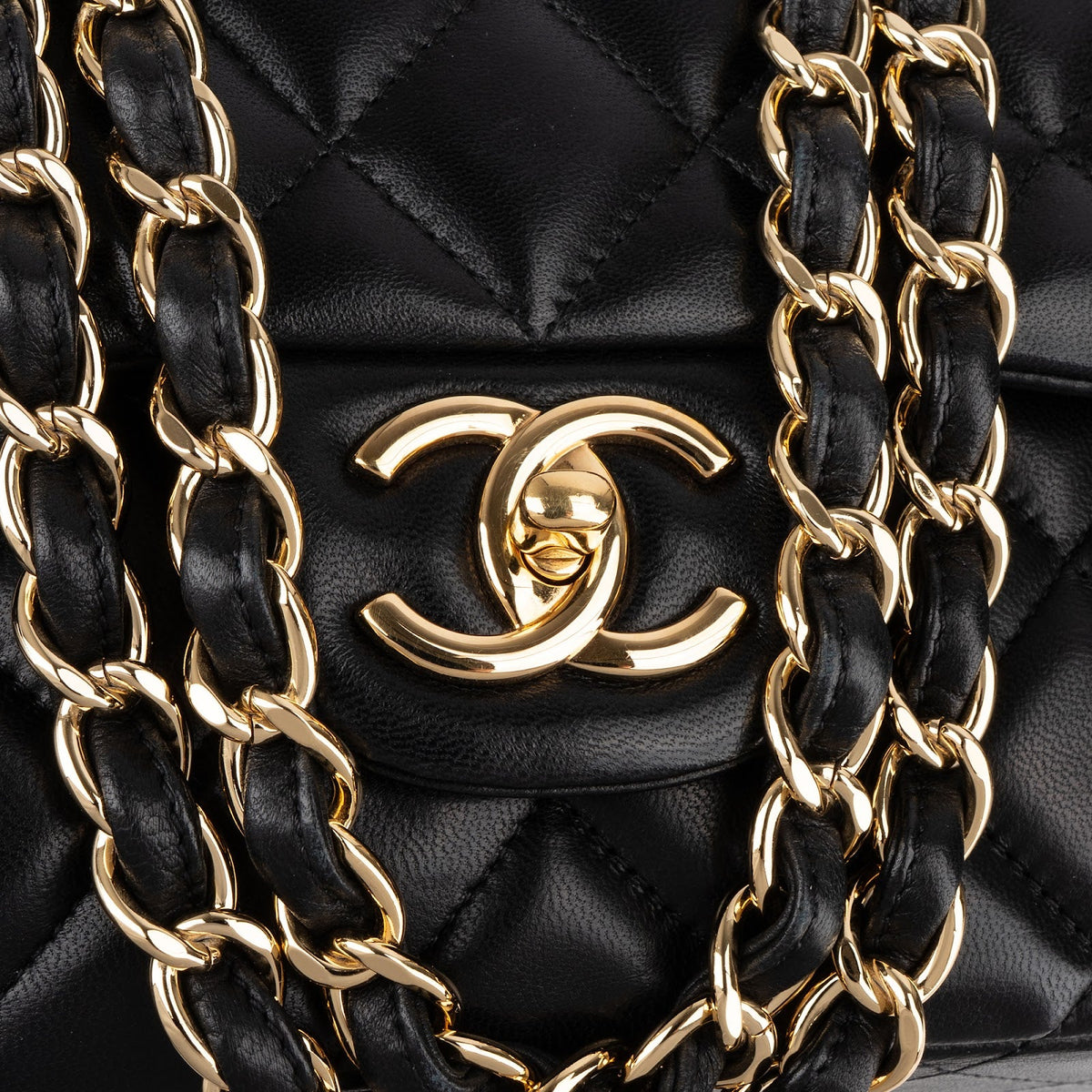Chanel Quilted Lambskin Gold Maxi Double Flap Crossbody Bag