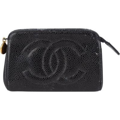 Chanel Caviar Leather CC Cosmetic Pouch
